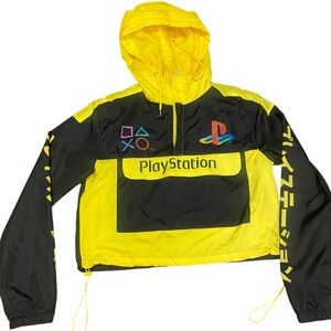 Sony PlayStation Vibrant Yellow‎ and Black Half Zip Windbreaker